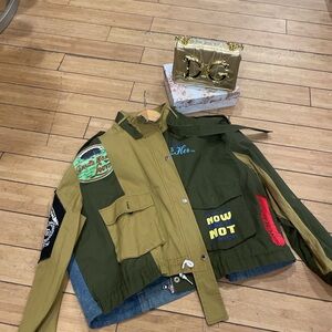 Stylish  Green  patched Jacket